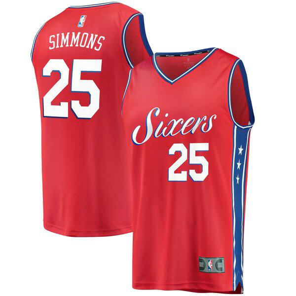 Maillot nba Philadelphia 76ers Statement Edition Homme Ben Simmons 25 Rouge